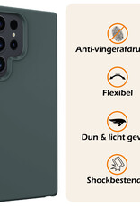 Nomfy Hoesje Geschikt voor Samsung S24 Ultra Hoesje Siliconen Cover Case Met Screenprotector - Hoes Geschikt voor Samsung Galaxy S24 Ultra Hoes Back Case - Donkergroen