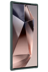 Nomfy Hoesje Geschikt voor Samsung S24 Ultra Hoesje Siliconen Cover Case Met Screenprotector - Hoes Geschikt voor Samsung Galaxy S24 Ultra Hoes Back Case - Donkergroen