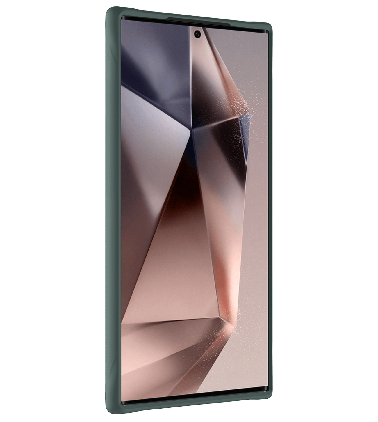 Nomfy Hoesje Geschikt voor Samsung S24 Ultra Hoesje Siliconen Cover Case Met Screenprotector - Hoes Geschikt voor Samsung Galaxy S24 Ultra Hoes Back Case - Donkergroen