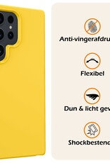Nomfy Hoesje Geschikt voor Samsung S24 Ultra Hoesje Siliconen Cover Case Met Screenprotector - Hoes Geschikt voor Samsung Galaxy S24 Ultra Hoes Back Case - Geel