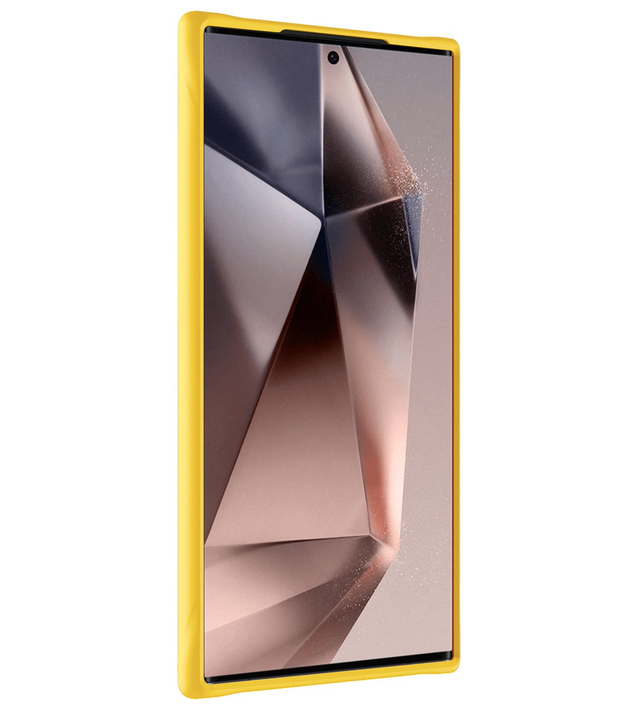 Nomfy Hoesje Geschikt voor Samsung S24 Ultra Hoesje Siliconen Cover Case Met Screenprotector - Hoes Geschikt voor Samsung Galaxy S24 Ultra Hoes Back Case - Geel