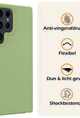 Nomfy Hoesje Geschikt voor Samsung S24 Ultra Hoesje Siliconen Cover Case Met Screenprotector - Hoes Geschikt voor Samsung Galaxy S24 Ultra Hoes Back Case - Groen
