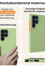 Nomfy Hoesje Geschikt voor Samsung S24 Ultra Hoesje Siliconen Cover Case Met Screenprotector - Hoes Geschikt voor Samsung Galaxy S24 Ultra Hoes Back Case - Groen
