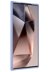Nomfy Hoesje Geschikt voor Samsung S24 Ultra Hoesje Siliconen Cover Case Met Screenprotector - Hoes Geschikt voor Samsung Galaxy S24 Ultra Hoes Back Case - Lichtblauw