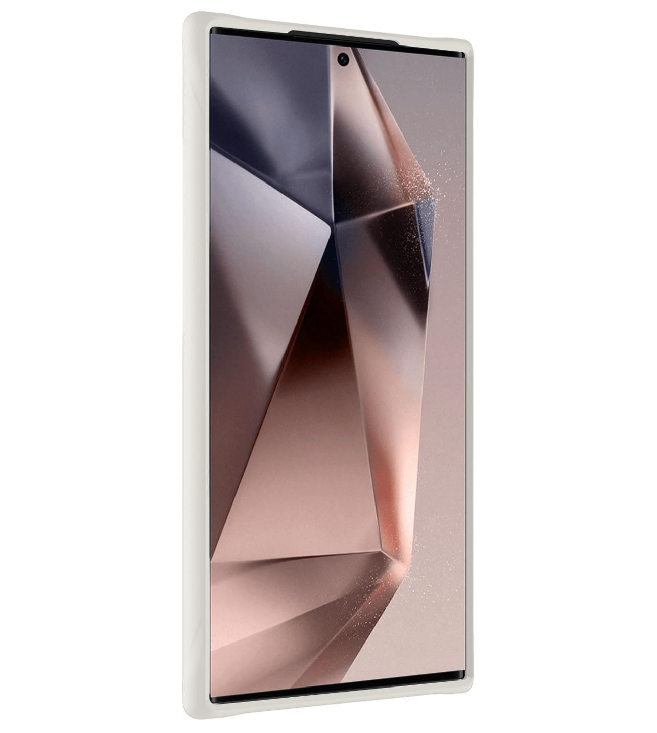 Nomfy Hoesje Geschikt voor Samsung S24 Ultra Hoesje Siliconen Cover Case Met Screenprotector - Hoes Geschikt voor Samsung Galaxy S24 Ultra Hoes Back Case - Wit