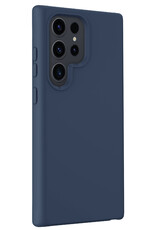 Nomfy Hoesje Geschikt voor Samsung S24 Ultra Hoesje Siliconen Cover Case Met 2x Screenprotector - Hoes Geschikt voor Samsung Galaxy S24 Ultra Hoes Back Case - Donkerblauw