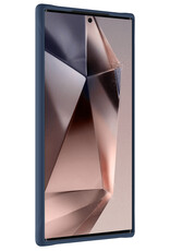 Nomfy Hoesje Geschikt voor Samsung S24 Ultra Hoesje Siliconen Cover Case Met 2x Screenprotector - Hoes Geschikt voor Samsung Galaxy S24 Ultra Hoes Back Case - Donkerblauw