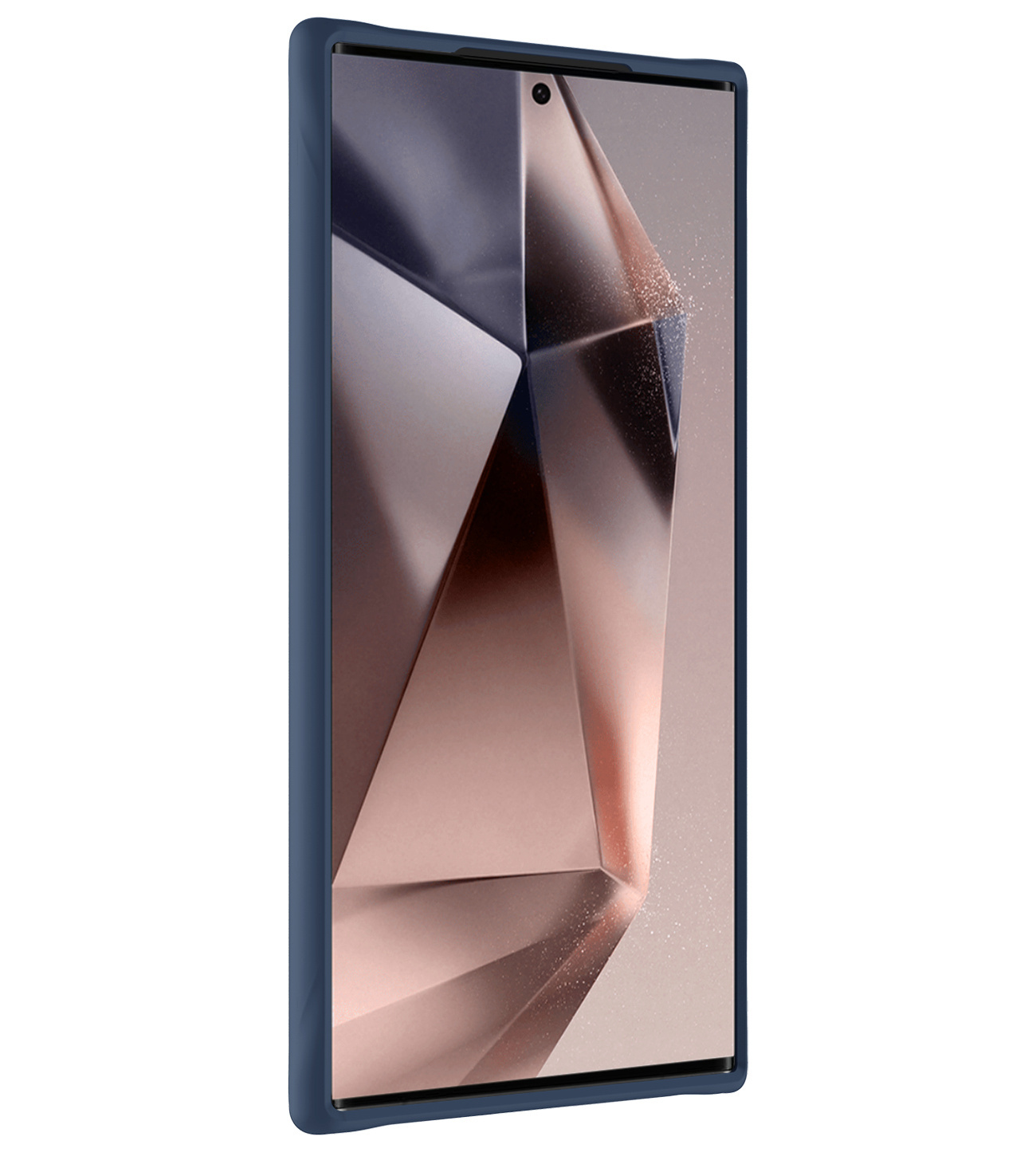 Nomfy Hoesje Geschikt voor Samsung S24 Ultra Hoesje Siliconen Cover Case Met 2x Screenprotector - Hoes Geschikt voor Samsung Galaxy S24 Ultra Hoes Back Case - Donkerblauw