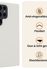 Nomfy Hoesje Geschikt voor Samsung S24 Ultra Hoesje Siliconen Cover Case Met 2x Screenprotector - Hoes Geschikt voor Samsung Galaxy S24 Ultra Hoes Back Case - Wit