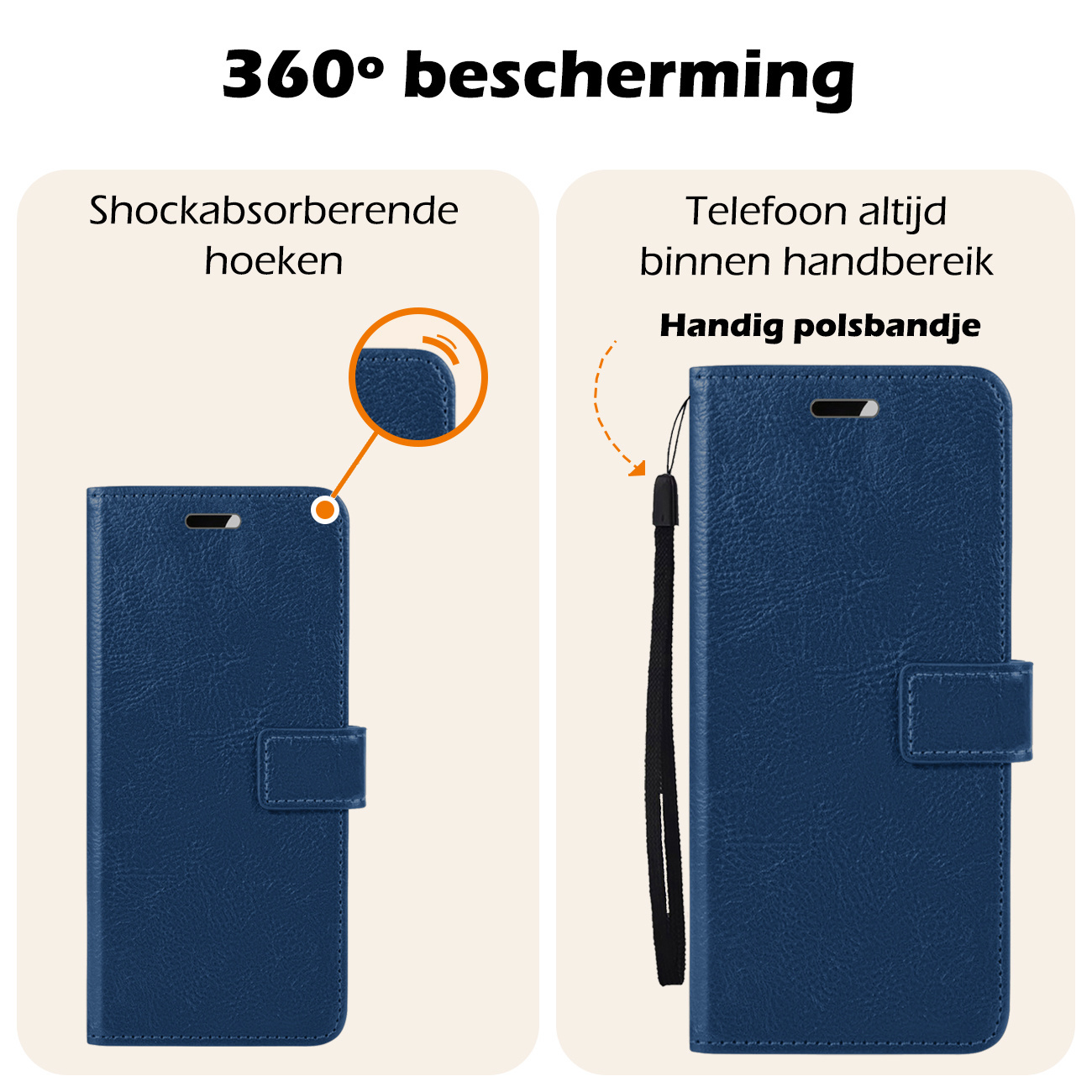 Nomfy Hoesje Geschikt voor Samsung S24 Hoes Bookcase Flipcase Book Cover Met Screenprotector - Hoes Geschikt voor Samsung Galaxy S24 Hoesje Book Case - Donkerblauw