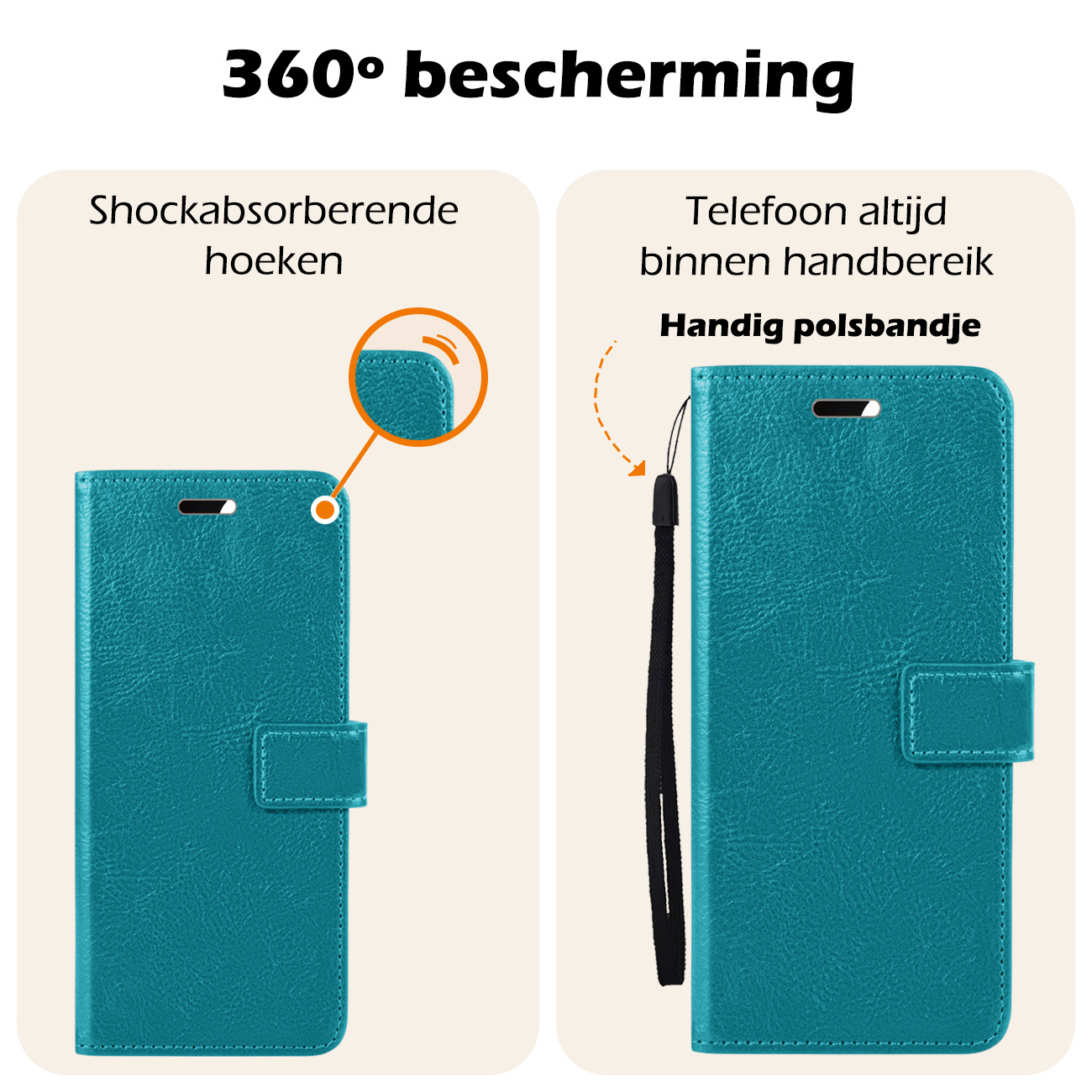 Nomfy Hoesje Geschikt voor Samsung S24 Hoes Bookcase Flipcase Book Cover Met Screenprotector - Hoes Geschikt voor Samsung Galaxy S24 Hoesje Book Case - Turquoise