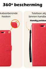 Nomfy Hoesje Geschikt voor Samsung S24 Hoes Bookcase Flipcase Book Cover Met 2x Screenprotector - Hoes Geschikt voor Samsung Galaxy S24 Hoesje Book Case - Rood