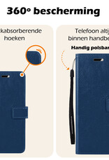 Nomfy Hoesje Geschikt voor Samsung S24 Plus Hoes Bookcase Flipcase Book Cover Met Screenprotector - Hoes Geschikt voor Samsung Galaxy S24 Plus Hoesje Book Case - Donkerblauw