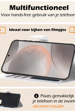Nomfy Hoesje Geschikt voor Samsung S24 Plus Hoes Bookcase Flipcase Book Cover Met Screenprotector - Hoes Geschikt voor Samsung Galaxy S24 Plus Hoesje Book Case - Wit