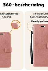 Nomfy Hoesje Geschikt voor Samsung S24 Plus Hoes Bookcase Flipcase Book Cover Met 2x Screenprotector - Hoes Geschikt voor Samsung Galaxy S24 Plus Hoesje Book Case - Rosé goud
