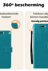 Nomfy Hoesje Geschikt voor Samsung S24 Ultra Hoes Bookcase Flipcase Book Cover Met Screenprotector - Hoes Geschikt voor Samsung Galaxy S24 Ultra Hoesje Book Case - Turquoise