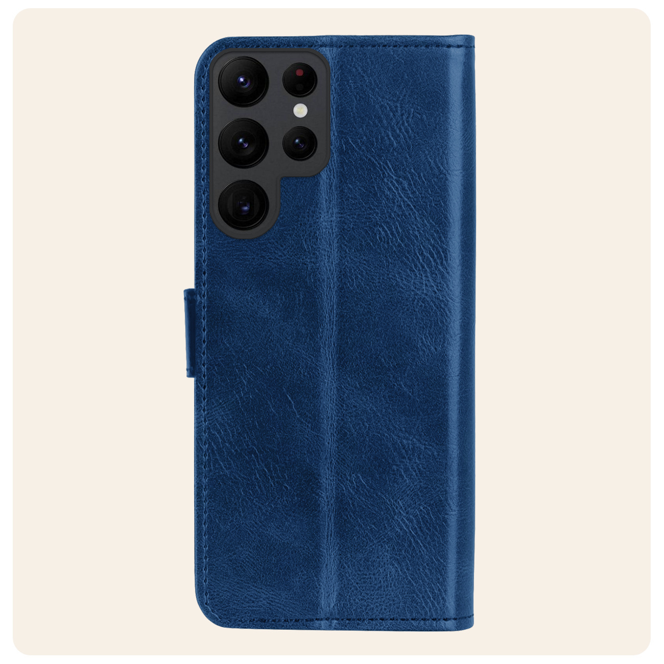 Nomfy Hoesje Geschikt voor Samsung S24 Ultra Hoes Bookcase Flipcase Book Cover Met 2x Screenprotector - Hoes Geschikt voor Samsung Galaxy S24 Ultra Hoesje Book Case - Donkerblauw