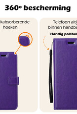 Nomfy Hoesje Geschikt voor Samsung S24 Ultra Hoes Bookcase Flipcase Book Cover Met 2x Screenprotector - Hoes Geschikt voor Samsung Galaxy S24 Ultra Hoesje Book Case - Paars