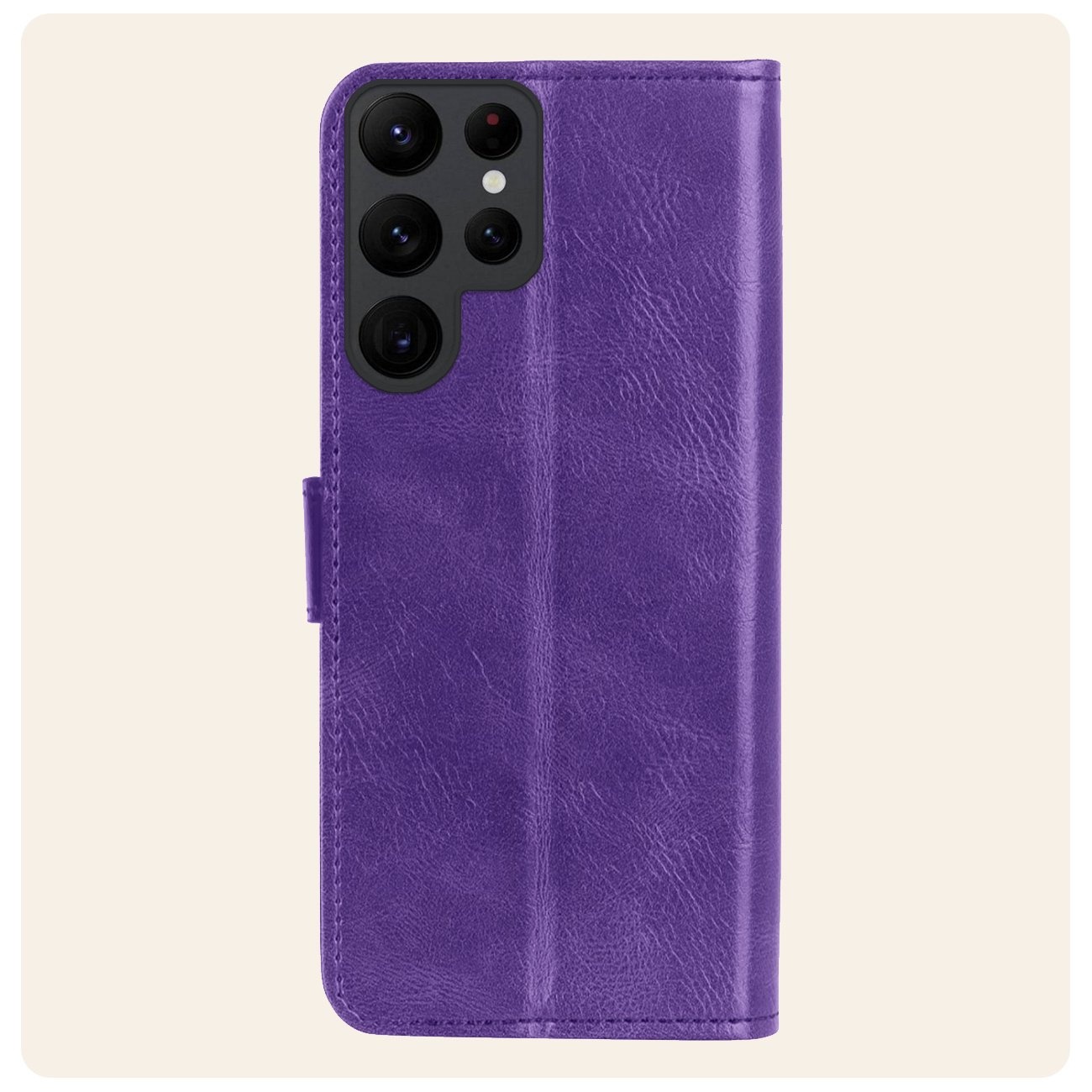 Nomfy Hoesje Geschikt voor Samsung S24 Ultra Hoes Bookcase Flipcase Book Cover Met 2x Screenprotector - Hoes Geschikt voor Samsung Galaxy S24 Ultra Hoesje Book Case - Paars