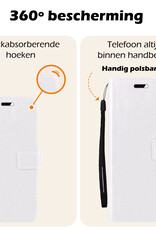 Nomfy Hoesje Geschikt voor Samsung S24 Ultra Hoes Bookcase Flipcase Book Cover Met 2x Screenprotector - Hoes Geschikt voor Samsung Galaxy S24 Ultra Hoesje Book Case - Wit