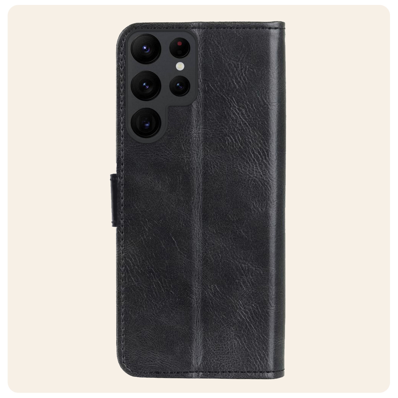 Nomfy Hoesje Geschikt voor Samsung S24 Ultra Hoes Bookcase Flipcase Book Cover Met 2x Screenprotector - Hoes Geschikt voor Samsung Galaxy S24 Ultra Hoesje Book Case - Zwart