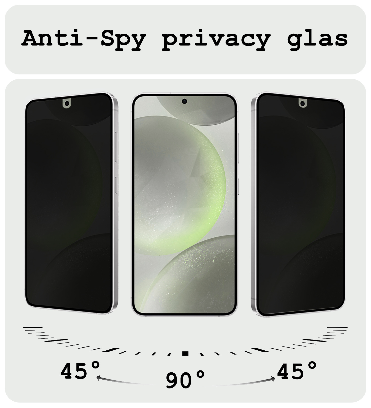 BASEY. Screenprotector Geschikt voor Samsung S24 Screenprotector Privacy Beschermglas - Screenprotector Geschikt voor Samsung Galaxy S24 Screen Protector Full Screen Privacy