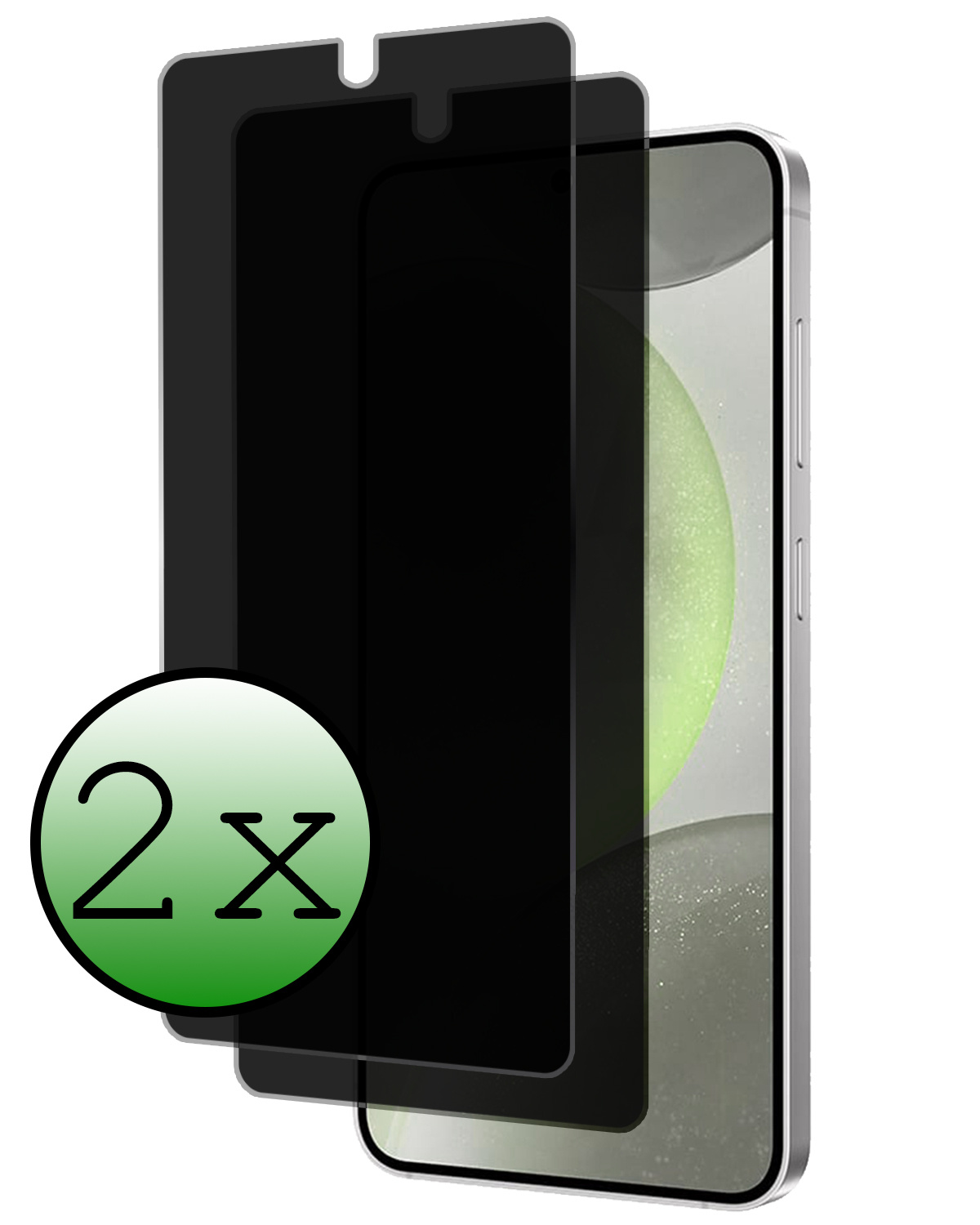 BASEY. Screenprotector Geschikt voor Samsung S24 Screenprotector Privacy Beschermglas - Screenprotector Geschikt voor Samsung Galaxy S24 Screen Protector Full Screen Privacy - 2 Stuks