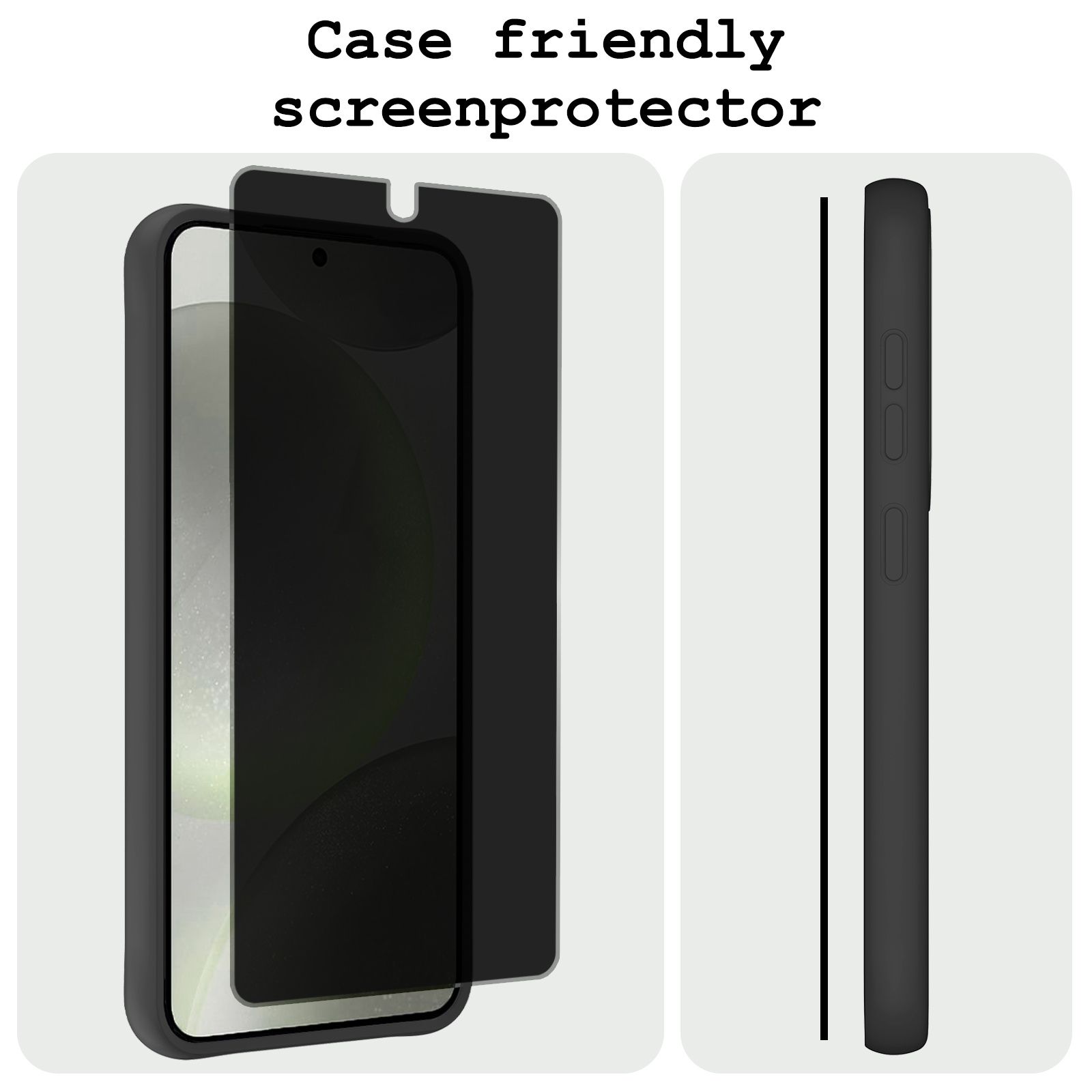BASEY. Screenprotector Geschikt voor Samsung S24 Plus Screenprotector Privacy Beschermglas - Screenprotector Geschikt voor Samsung Galaxy S24 Plus Screen Protector Full Screen Privacy