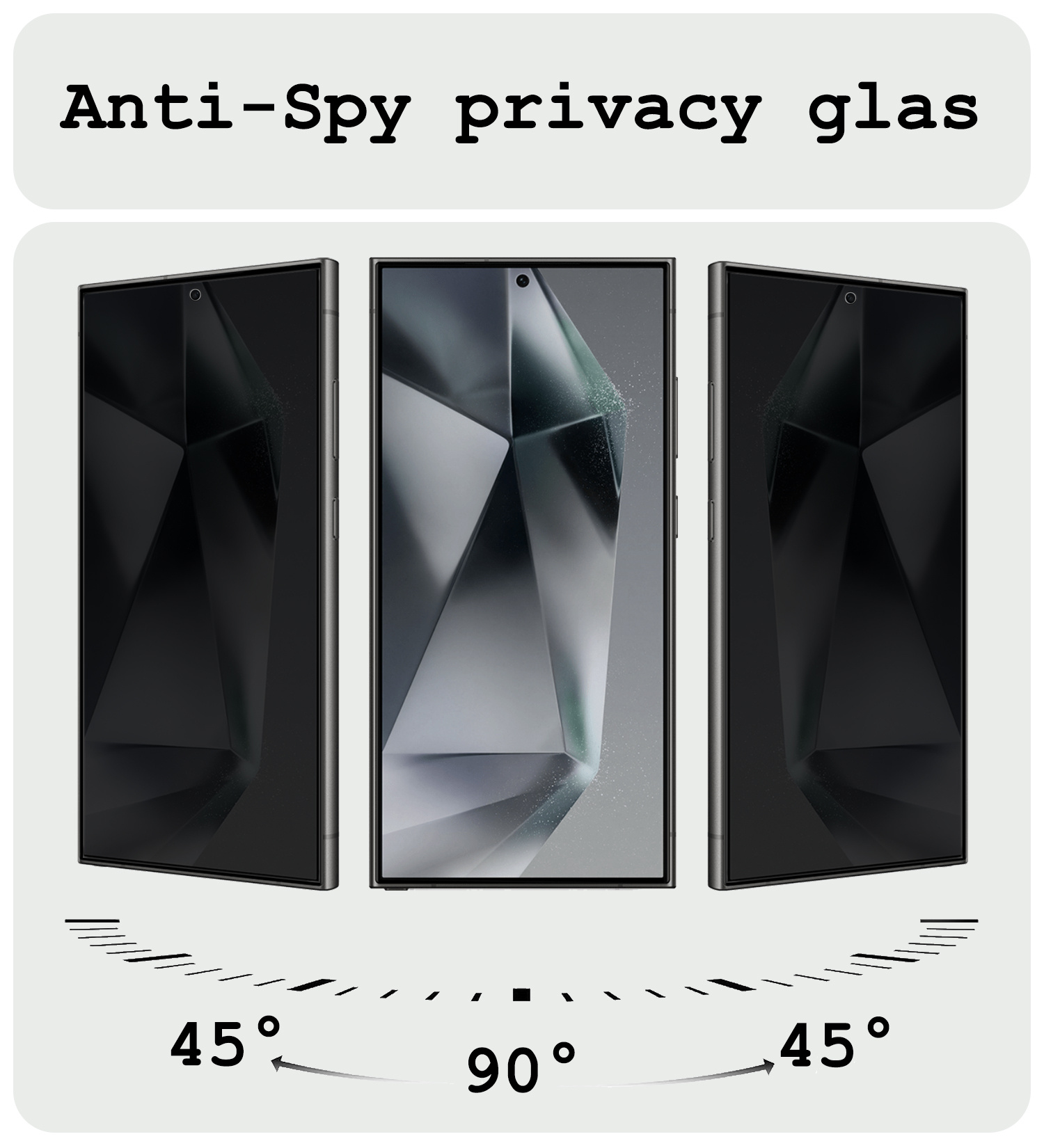 BASEY. Screenprotector Geschikt voor Samsung S24 Ultra Screenprotector Privacy Beschermglas - Screenprotector Geschikt voor Samsung Galaxy S24 Ultra Screen Protector Full Screen Privacy