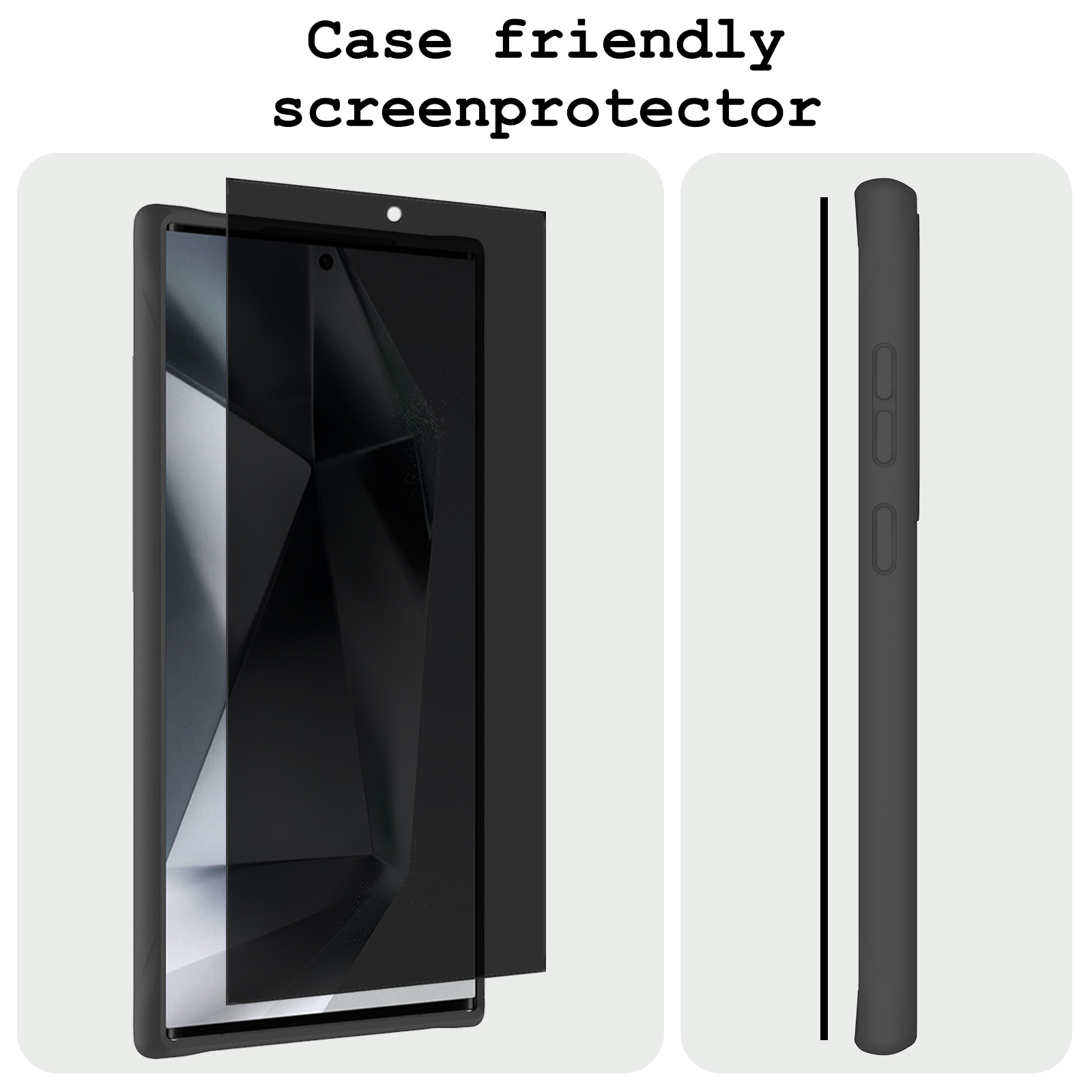 BASEY. Screenprotector Geschikt voor Samsung S24 Ultra Screenprotector Privacy Beschermglas - Screenprotector Geschikt voor Samsung Galaxy S24 Ultra Screen Protector Full Screen Privacy