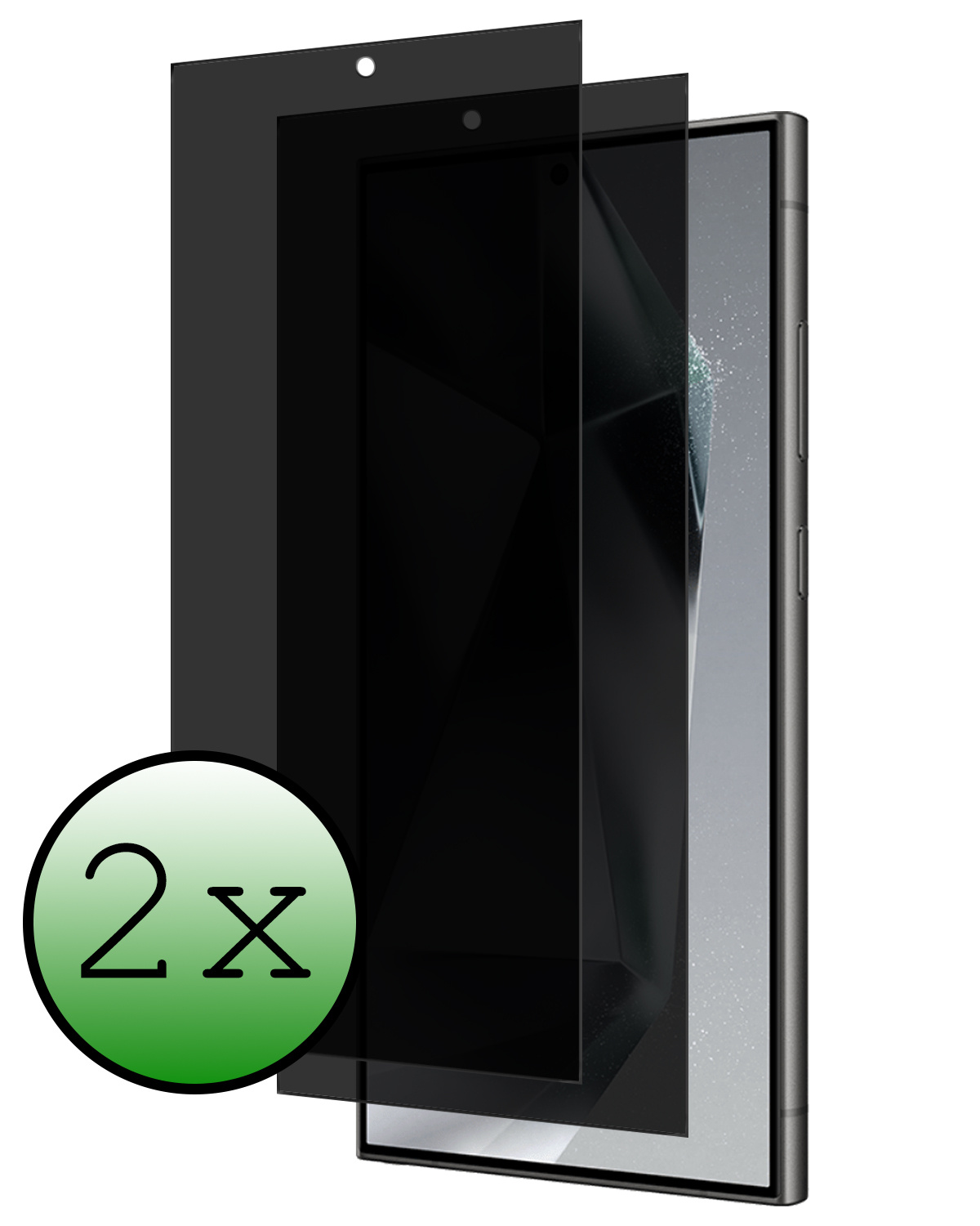 BASEY. Screenprotector Geschikt voor Samsung S24 Ultra Screenprotector Privacy Beschermglas - Screenprotector Geschikt voor Samsung Galaxy S24 Ultra Screen Protector Full Screen Privacy - 2 Stuks