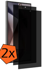 Nomfy Screenprotector Geschikt voor Samsung S24 Ultra Screenprotector Privacy Bescherm Glas - Screenprotector Geschikt voor Samsung Galaxy S24 Ultra Privacy Screenprotector Tempered Glass - 2 PACK