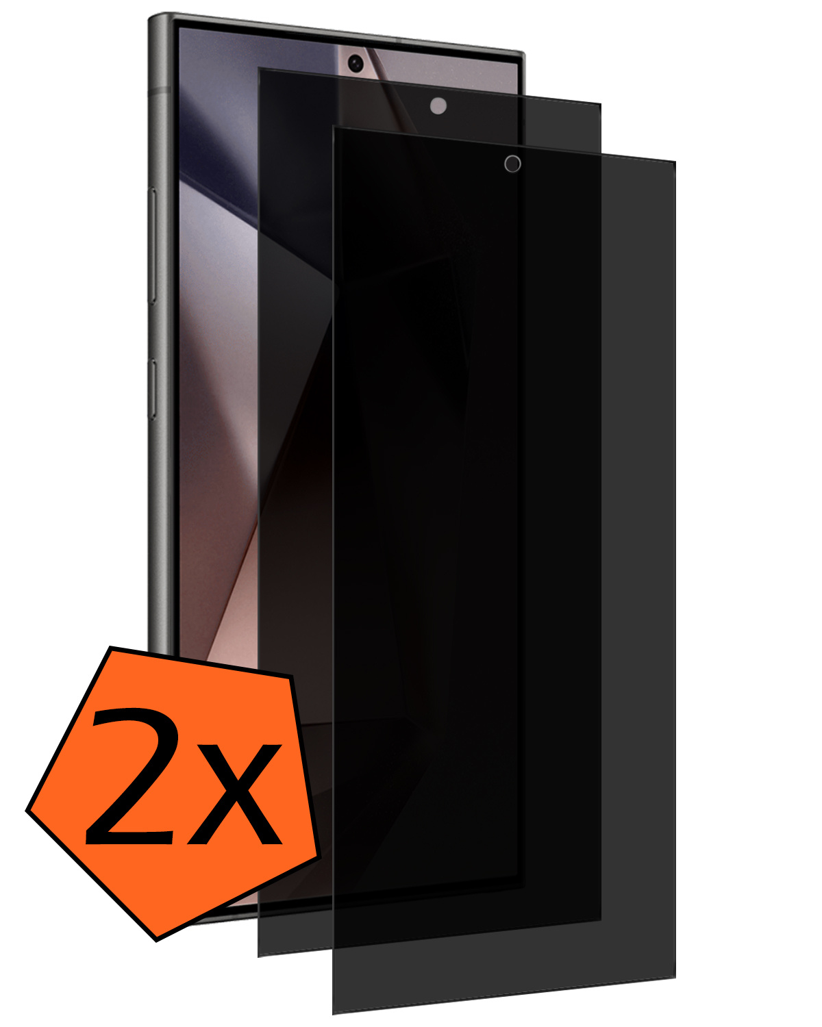 Nomfy Screenprotector Geschikt voor Samsung S24 Ultra Screenprotector Privacy Bescherm Glas - Screenprotector Geschikt voor Samsung Galaxy S24 Ultra Privacy Screenprotector Tempered Glass - 2 PACK