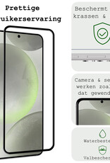 BASEY. Screenprotector Geschikt voor Samsung S24 Plus Screenprotector Beschermglas Full Cover - Screenprotector Geschikt voor Samsung Galaxy S24 Plus Screen Protector Full Cover - 2 Stuks