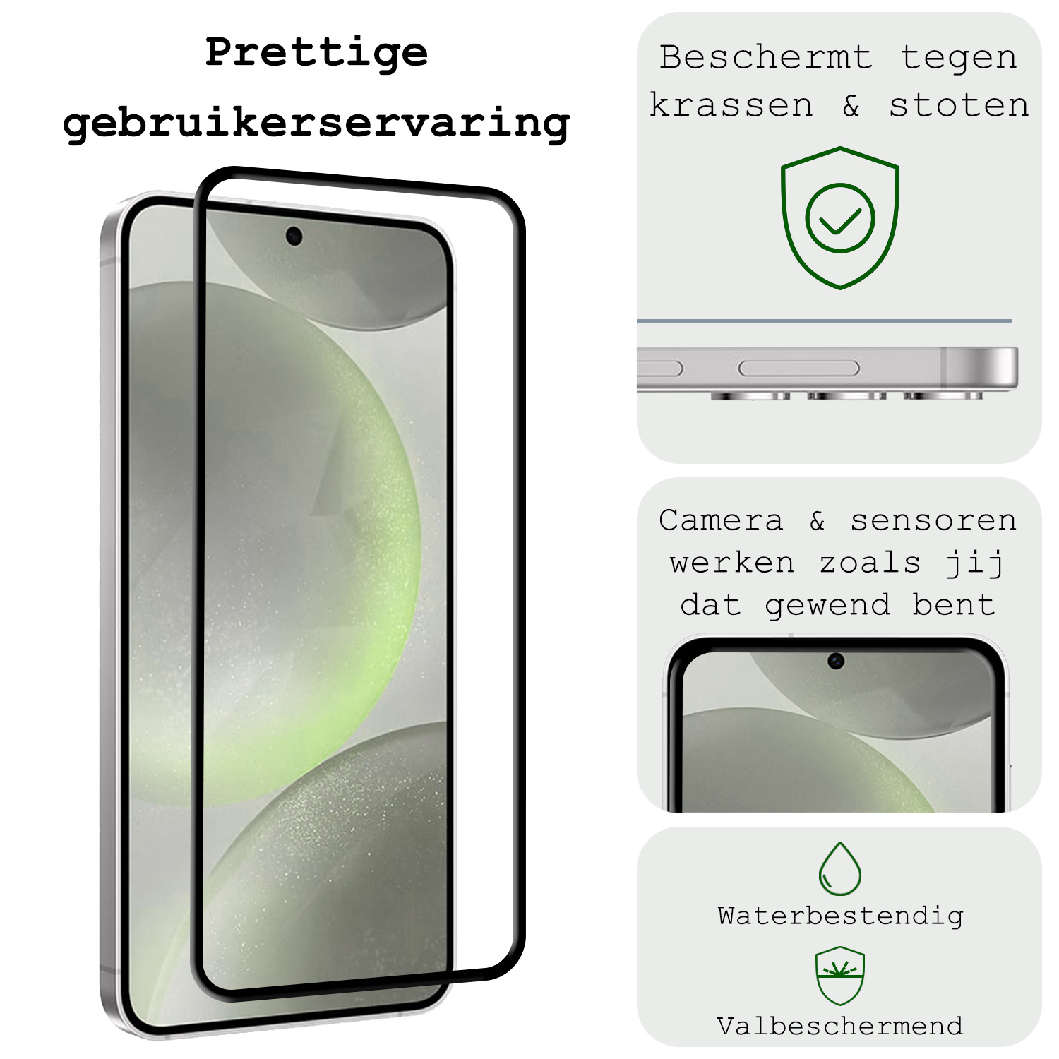 BASEY. Screenprotector Geschikt voor Samsung S24 Plus Screenprotector Beschermglas Full Cover - Screenprotector Geschikt voor Samsung Galaxy S24 Plus Screen Protector Full Cover - 2 Stuks
