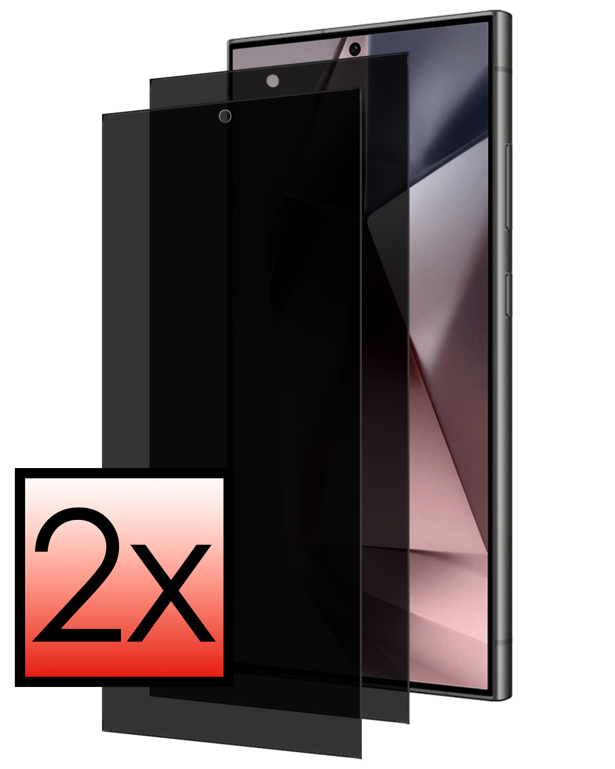 NoXx Screenprotector Geschikt voor Samsung S24 Ultra Screenprotector Privacy Tempered Glass Gehard Glas Display Cover - 2x