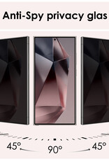 NoXx Screenprotector Geschikt voor Samsung S24 Ultra Screenprotector Privacy Tempered Glass Gehard Glas Display Cover - 3x