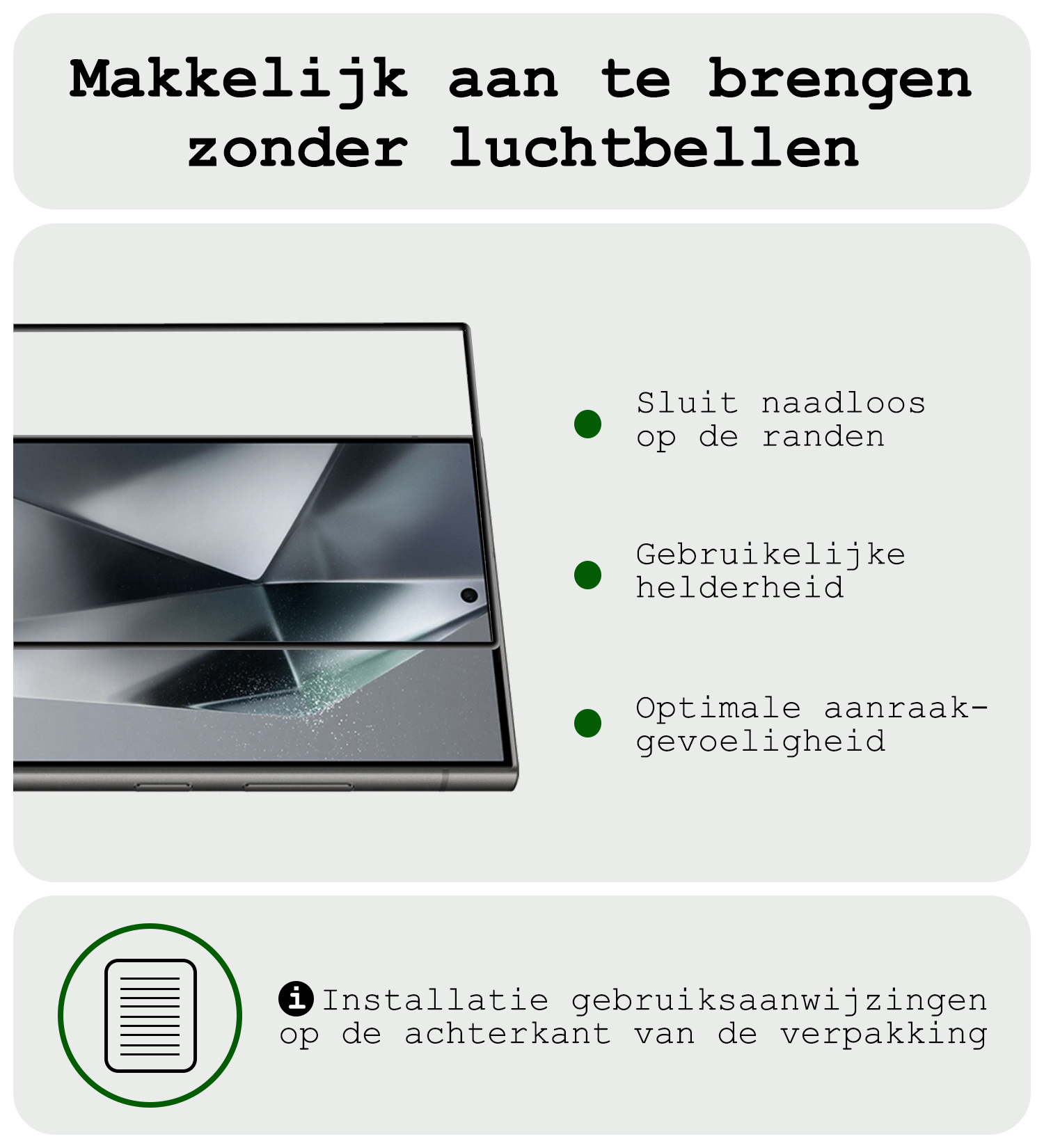 BASEY. Screenprotector Geschikt voor Samsung S24 Ultra Screenprotector Beschermglas Full Cover - Screenprotector Geschikt voor Samsung Galaxy S24 Ultra Screen Protector Full Cover