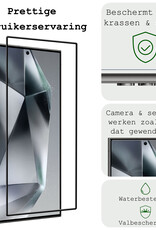 BASEY. Screenprotector Geschikt voor Samsung S24 Ultra Screenprotector Beschermglas Full Cover - Screenprotector Geschikt voor Samsung Galaxy S24 Ultra Screen Protector Full Cover
