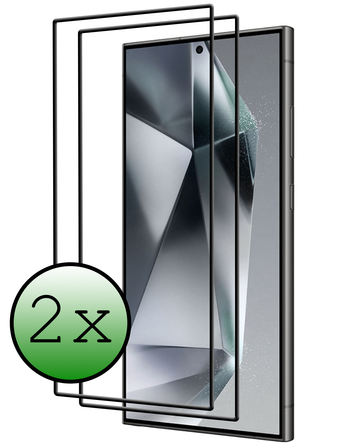 BASEY. Screenprotector Geschikt voor Samsung S24 Ultra Screenprotector Beschermglas Full Cover - Screenprotector Geschikt voor Samsung Galaxy S24 Ultra Screen Protector Full Cover - 2 Stuks