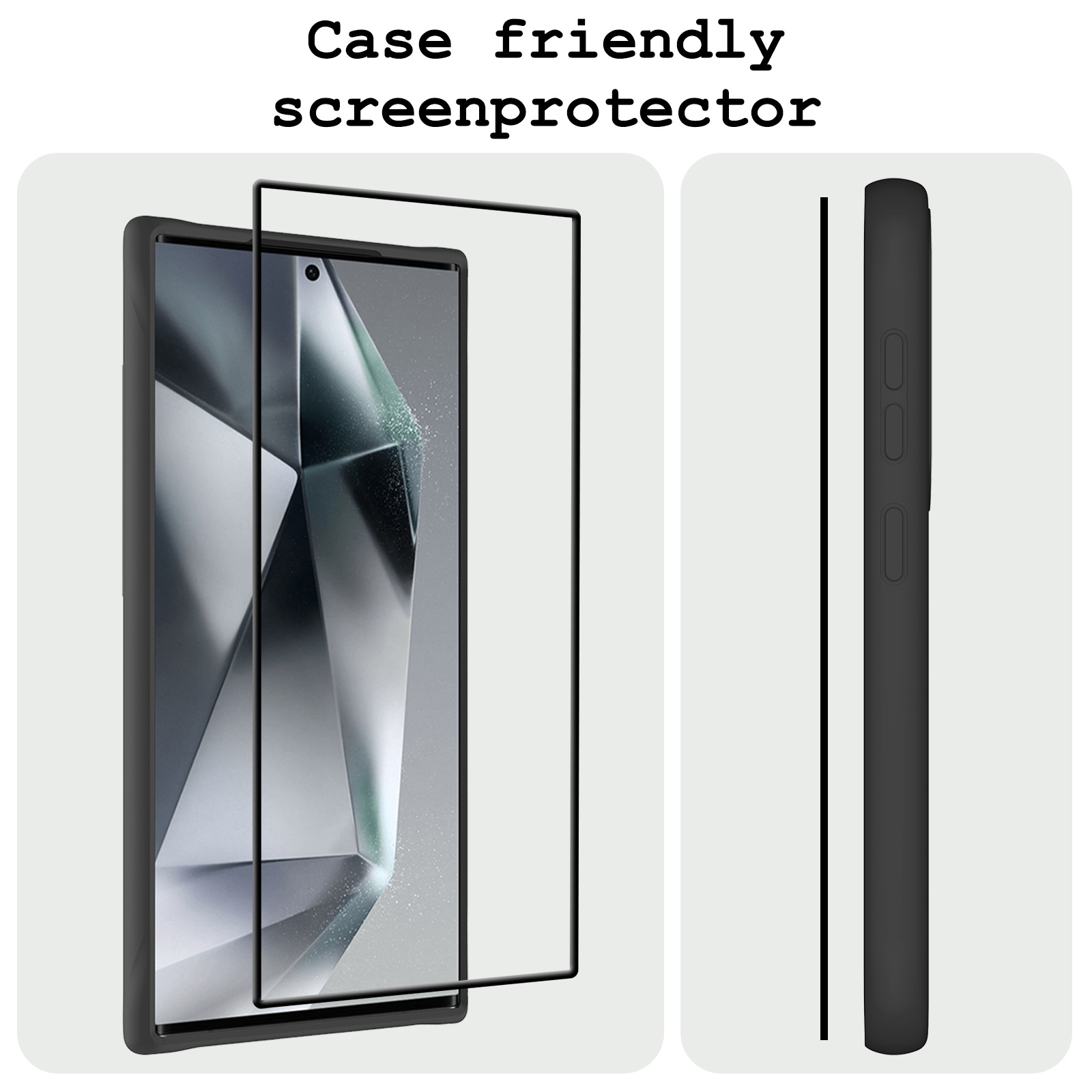 BASEY. Screenprotector Geschikt voor Samsung S24 Ultra Screenprotector Beschermglas Full Cover - Screenprotector Geschikt voor Samsung Galaxy S24 Ultra Screen Protector Full Cover - 2 Stuks