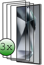 BASEY. Screenprotector Geschikt voor Samsung S24 Ultra Screenprotector Beschermglas Full Cover - Screenprotector Geschikt voor Samsung Galaxy S24 Ultra Screen Protector Full Cover - 3 Stuks