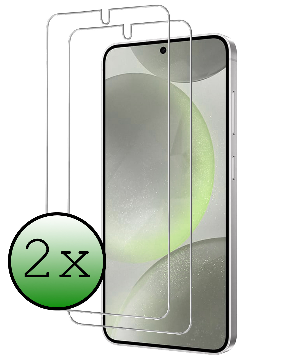 BASEY. Screenprotector Geschikt voor Samsung S24 Screenprotector Tempered Glass - Screenprotector Geschikt voor Samsung Galaxy S24 Beschermglas Screen Protector Glas - 2 Stuks