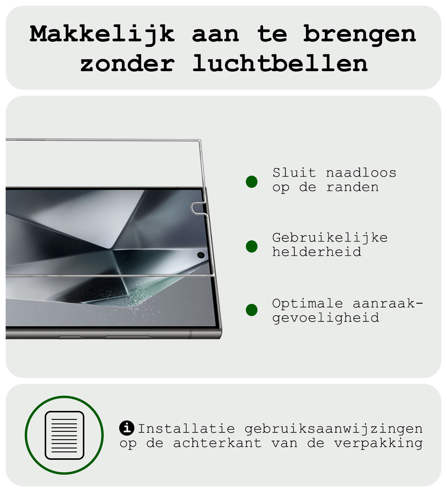 BASEY. Screenprotector Geschikt voor Samsung S24 Ultra Screenprotector Tempered Glass - Screenprotector Geschikt voor Samsung Galaxy S24 Ultra Beschermglas Screen Protector Glas