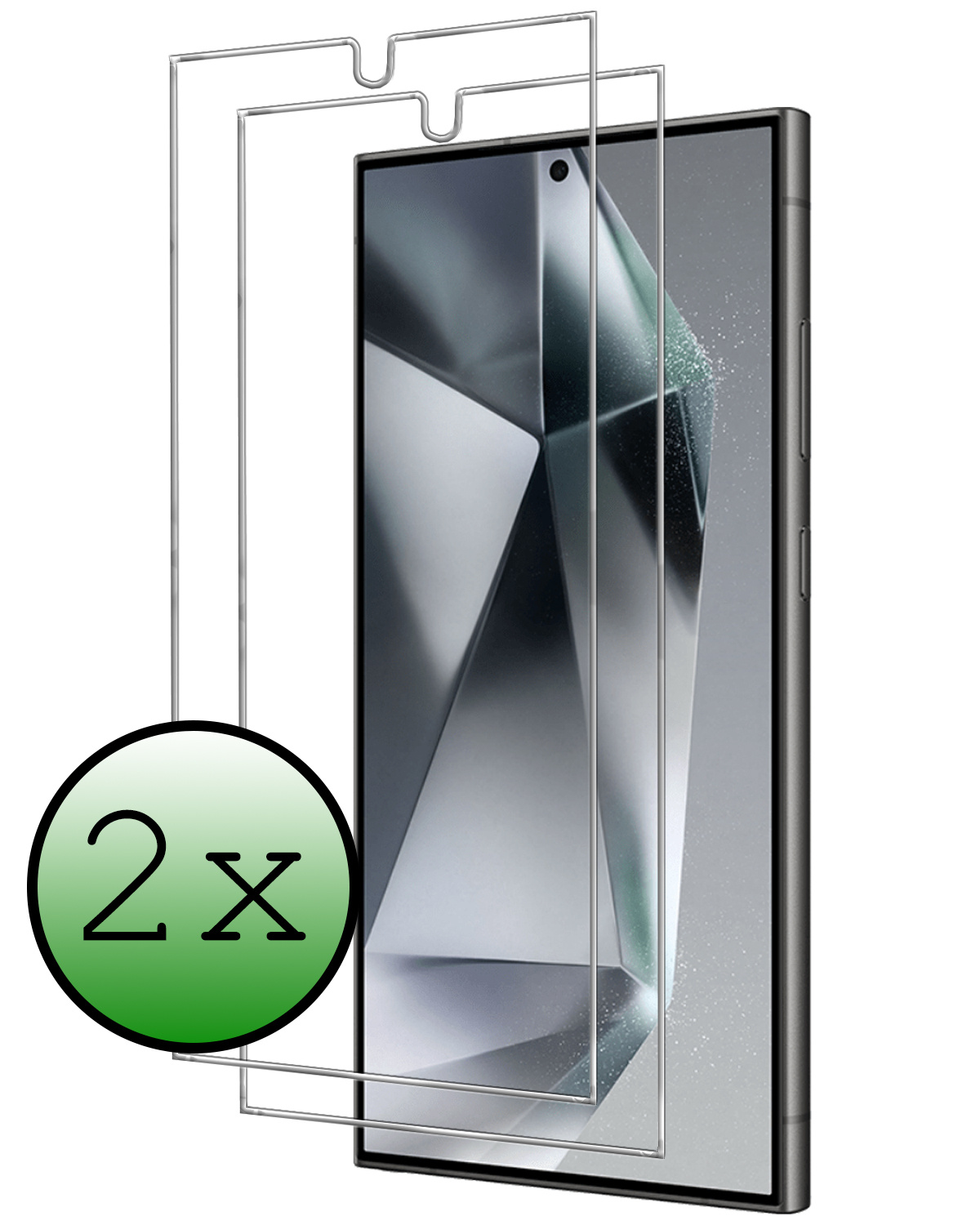 BASEY. Screenprotector Geschikt voor Samsung S24 Ultra Screenprotector Tempered Glass - Screenprotector Geschikt voor Samsung Galaxy S24 Ultra Beschermglas Screen Protector Glas - 2 Stuks