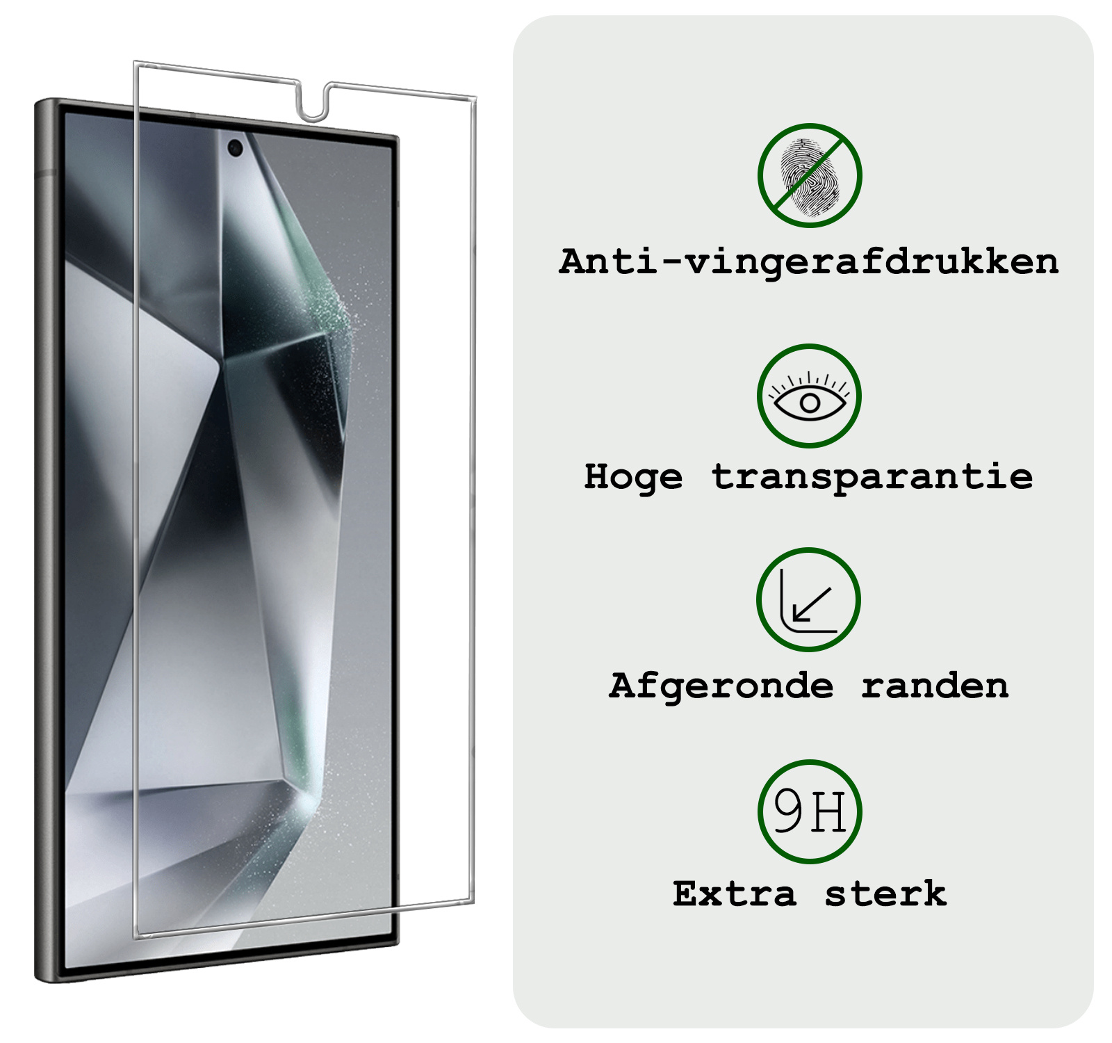 BASEY. Screenprotector Geschikt voor Samsung S24 Ultra Screenprotector Tempered Glass - Screenprotector Geschikt voor Samsung Galaxy S24 Ultra Beschermglas Screen Protector Glas - 2 Stuks