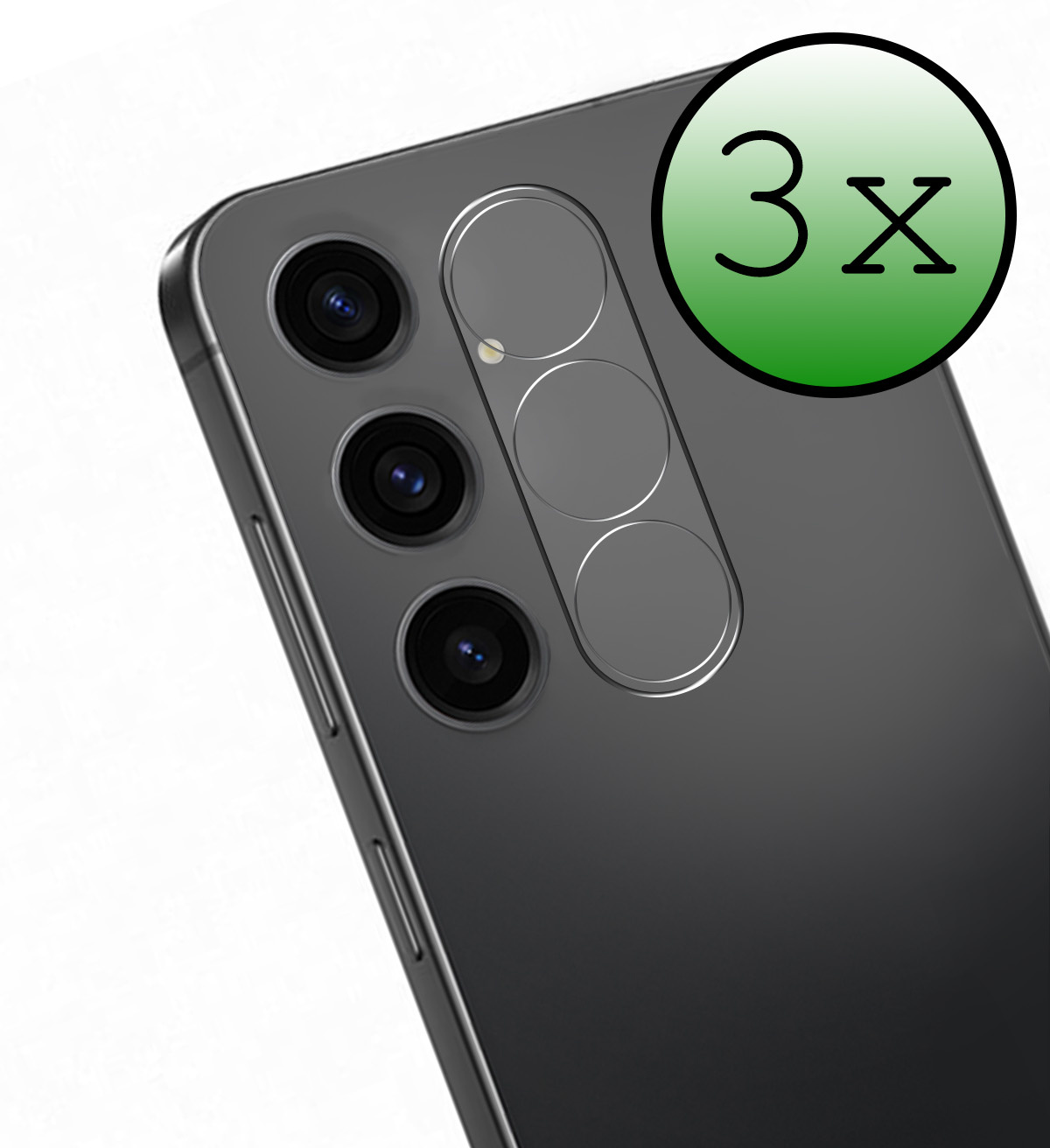 BASEY. Screenprotector Geschikt voor Samsung S24 Camera Screenprotector Tempered Glass Beschermglas Camera - Screenprotector Geschikt voor Samsung Galaxy S24 Camera Screen Protector - 3 Stuks