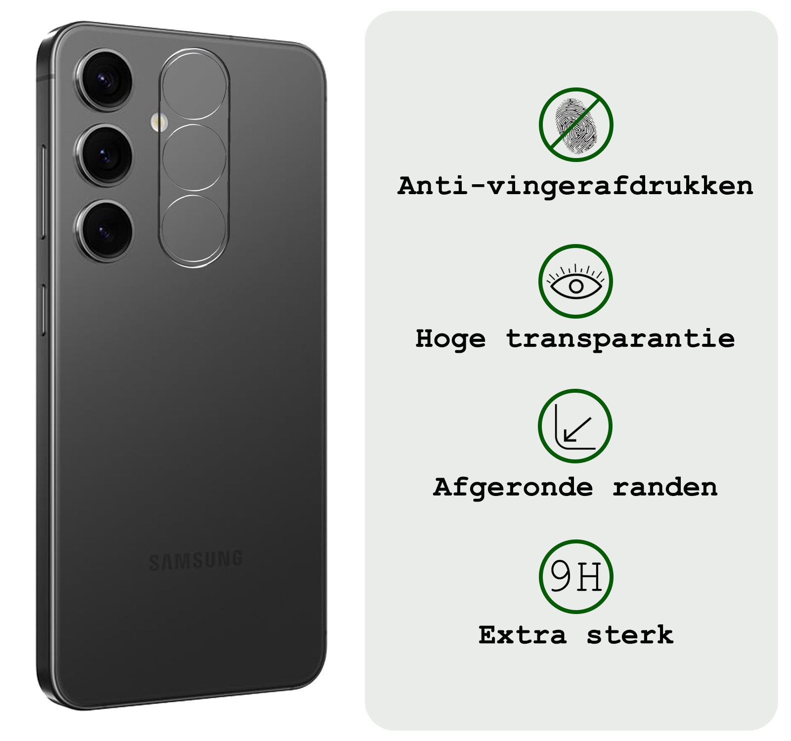 BASEY. Screenprotector Geschikt voor Samsung S24 Plus Camera Screenprotector Tempered Glass Beschermglas Camera - Screenprotector Geschikt voor Samsung Galaxy S24 Plus Camera Screen Protector