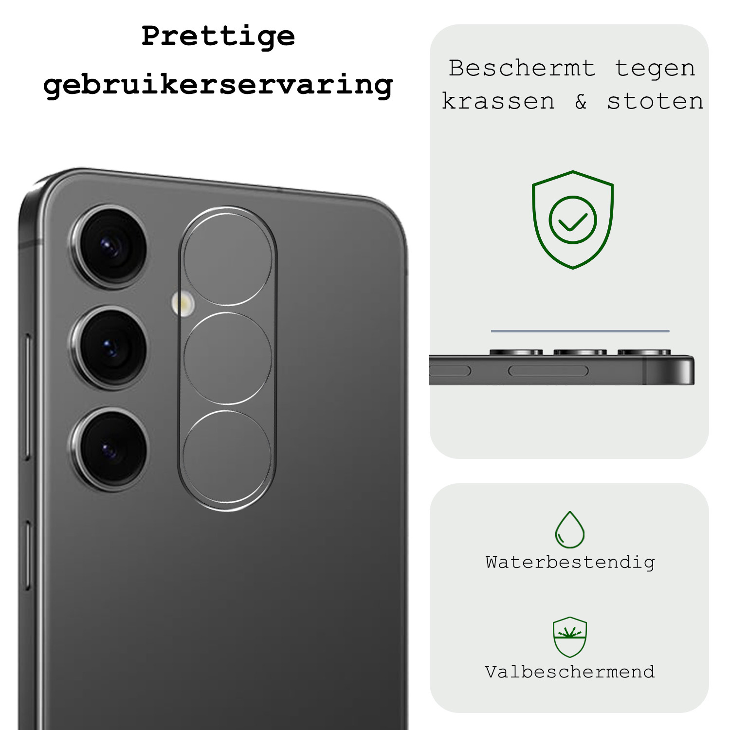 BASEY. Screenprotector Geschikt voor Samsung S24 Plus Camera Screenprotector Tempered Glass Beschermglas Camera - Screenprotector Geschikt voor Samsung Galaxy S24 Plus Camera Screen Protector - 2 Stuks