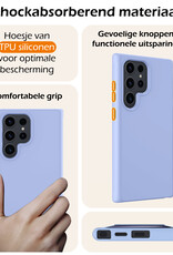 Nomfy Hoesje Geschikt voor Samsung S24 Ultra Hoesje Siliconen Cover Case - Hoes Geschikt voor Samsung Galaxy S24 Ultra Hoes Back Case - 2-PACK - Lichtblauw